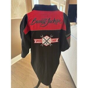 Barrett-Jackson Speed Shop Tech Work Shirt XL Black Red Est 1971 NWT Mens